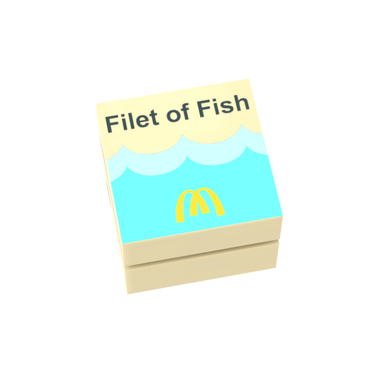 McBrick's Filet of Fish Box - Custom Printed 1x1 - Made Using LEGO® Parts