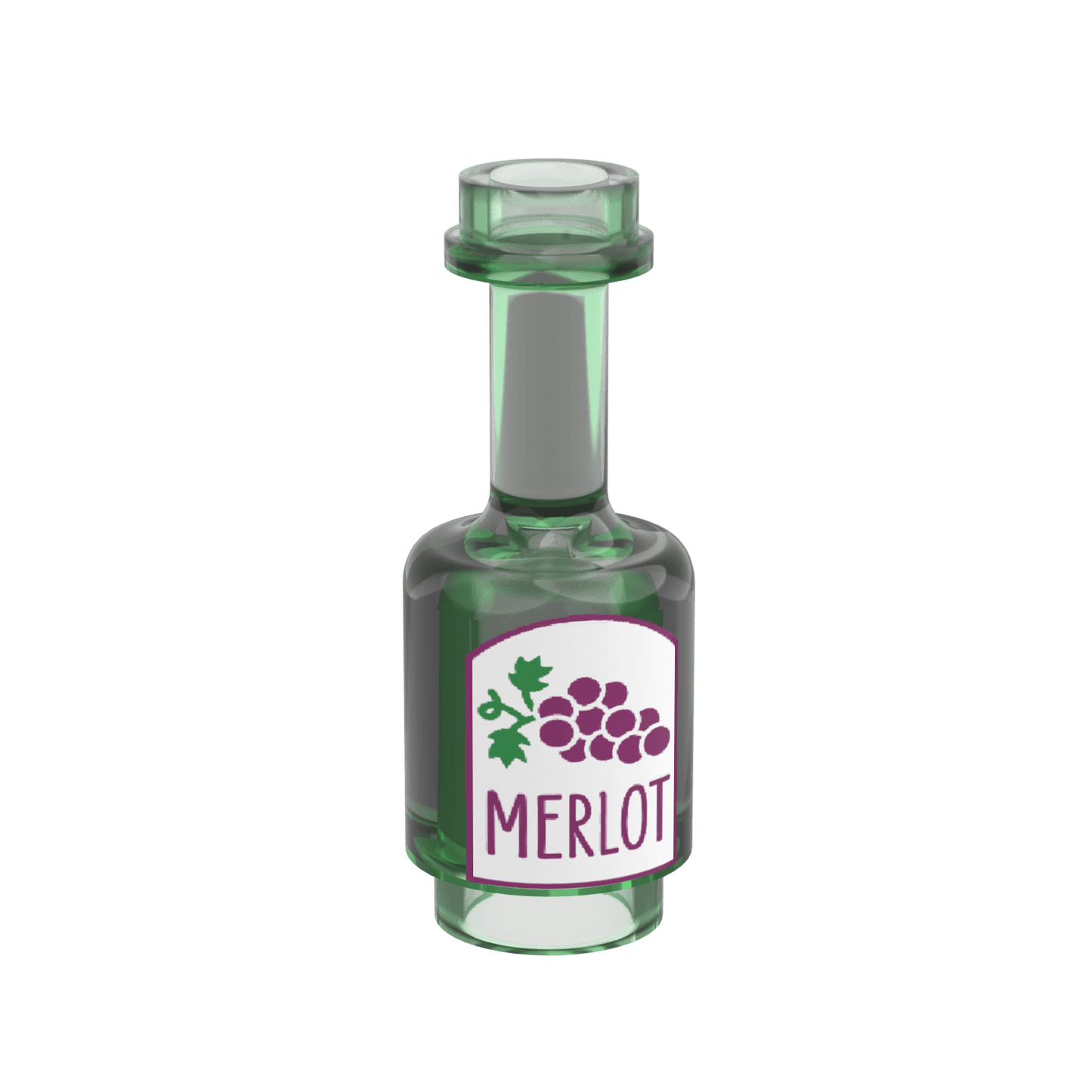 'Merlot' - Red Wine Bottle - Custom Printed - Made with LEGO® Parts
