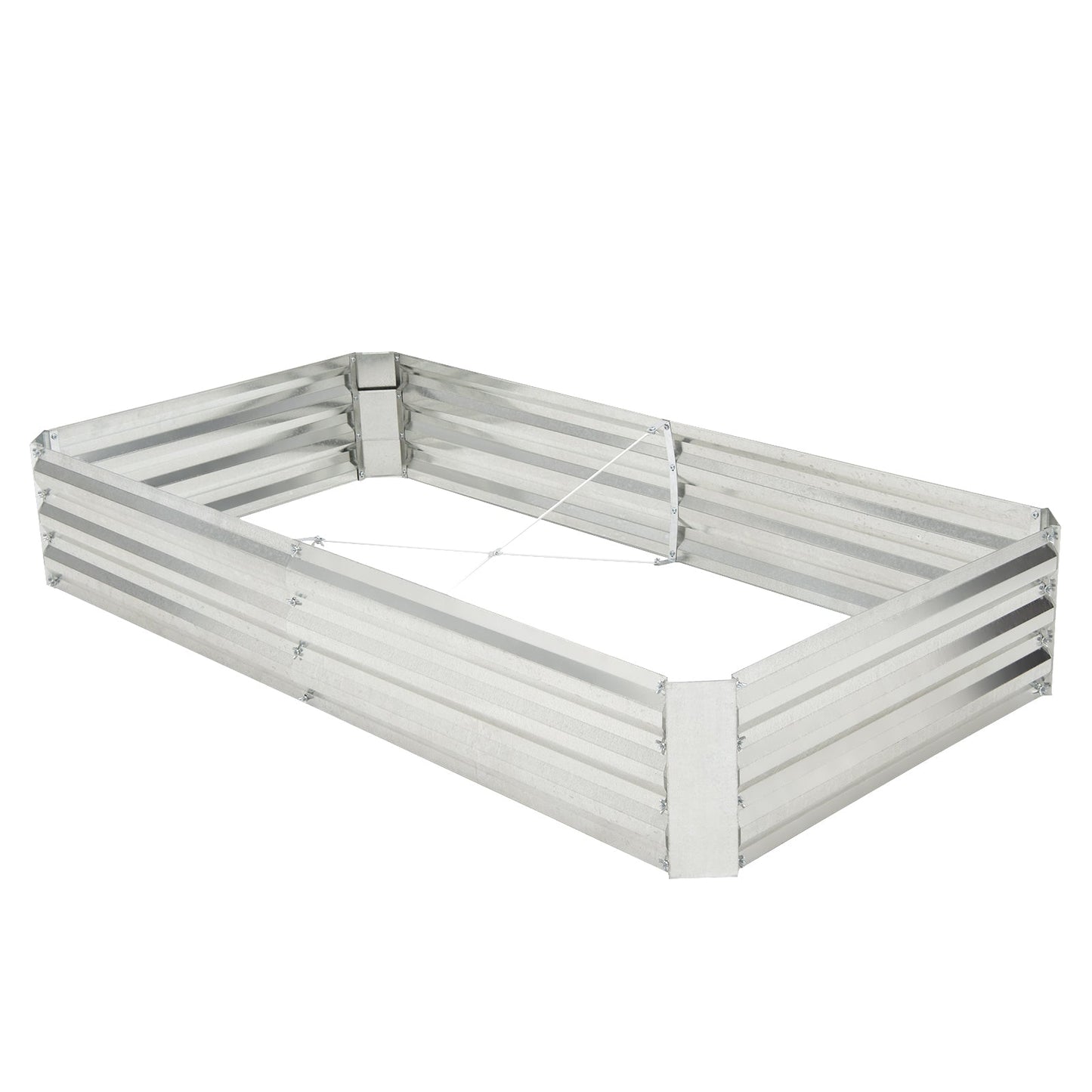 Metal Galvanized Raised Garden Bed with Open-Ended Base