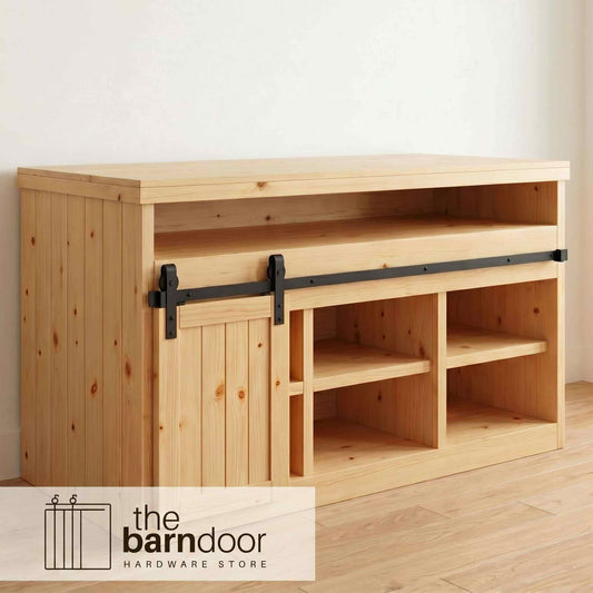 J-Strap Cabinet Barn Door Hardware Kit | Matte Black