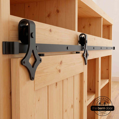 Diamond Cabinet Barn Door Hardware Kit | Matte Black