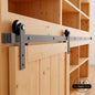 Straight Strap Cabinet Barn Door Hardware Kit | Matte Black