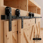 J-Strap Mini Bypass Cabinet Barn Door Hardware Kit | Matte Black