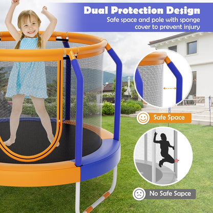 Mini Trampoline with Enclosure and Heavy-duty Metal Frame