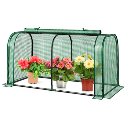 Mini Tunnel Greenhouse with Roll-up Zipper Door