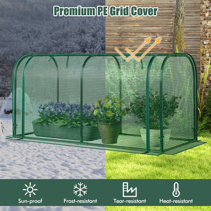 Mini Tunnel Greenhouse with Roll-up Zipper Door