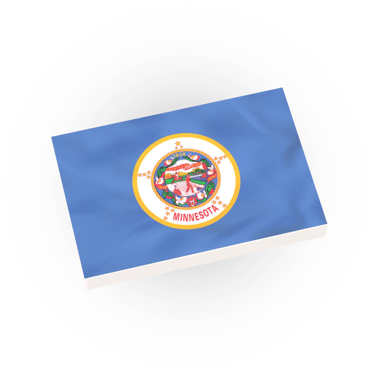 Minnesota Historical State Flag - Minifig Scale - Custom Printed - 2x3 Tile Made using LEGO® Parts