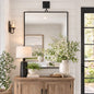 Architectural Black Iron Tripod Wall Mirror | Modern Statement Piece