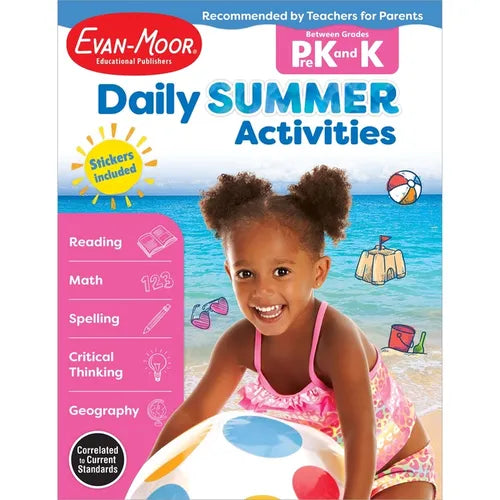 Daily Summer Activities: Between Prek and Kindergarten, Prek - K Workbook - Paperback