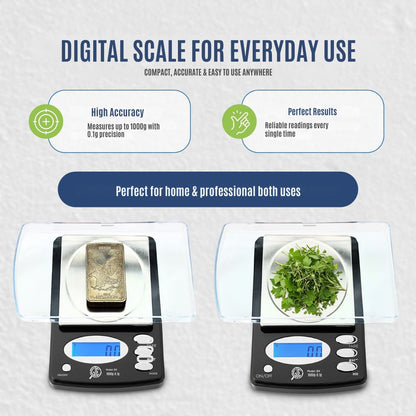 GTE 1000BX Professional Digital Jewelry Scale – 6 Modes: g, oz, gn, ct, ozt, dwt - 1000g × .1g Accuracy