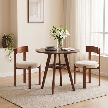 Modern Dining Chairs Set of 4 with Solid Rubber Wood Legs