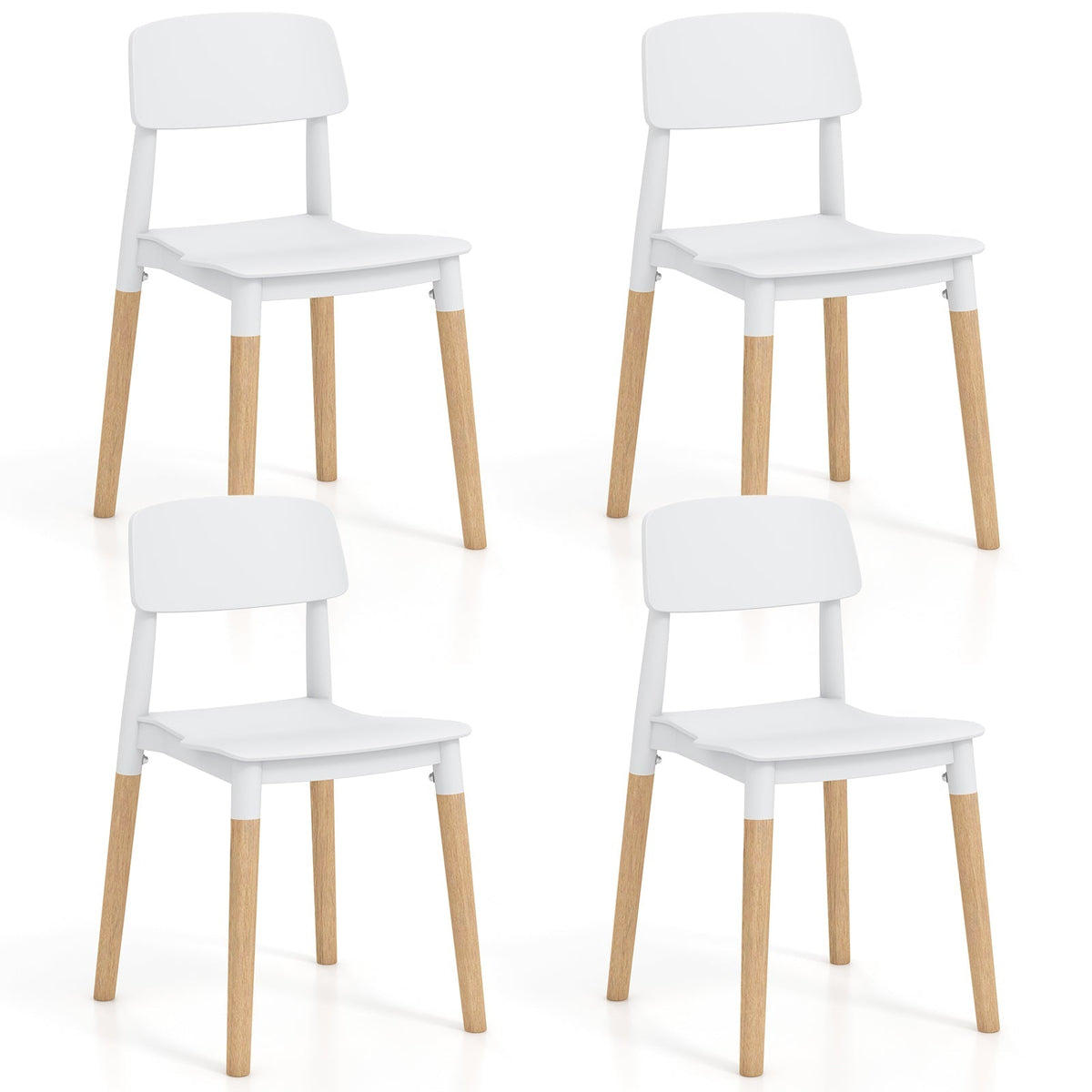 Modern Dining Side Chairs Set of 4 with Ergonomic Backrest for Dining Room