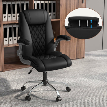 Executive Office Chair with Adjustable Headrest and Rocking