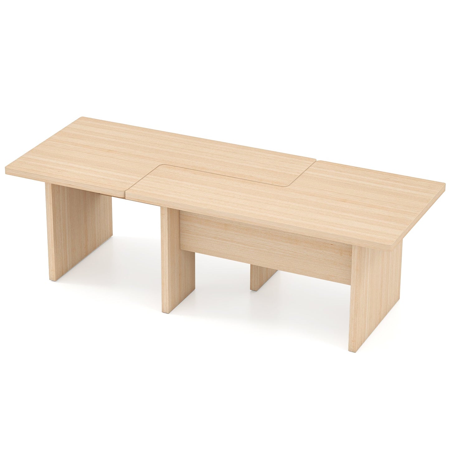 Modular Coffee Table Set of 2 L Shaped Center Tables for Small Space