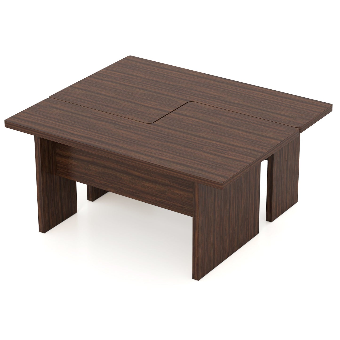 Modular Coffee Table Set of 2 L Shaped Center Tables for Small Space