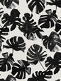 Monstera Leaf Wallpaper, black and off-white