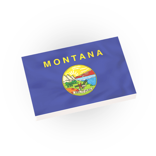 Montana State Flag - Minifig Scale - Custom Printed - 2x3 Tile Made using LEGO® Parts
