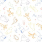 Multi Classic Winnie Character Drawings Cotton 43"/44" Fabric Per Yard