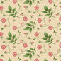 Multi Cream Floral Vine Cotton Wideback Fabric per yard