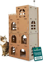 Multi-Level Cardboard Cat House & Scratcher Tower with Catnip & Toys