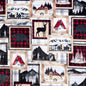 Multi Trail Mix Digital Cuddle Scarlet Fabric per yard