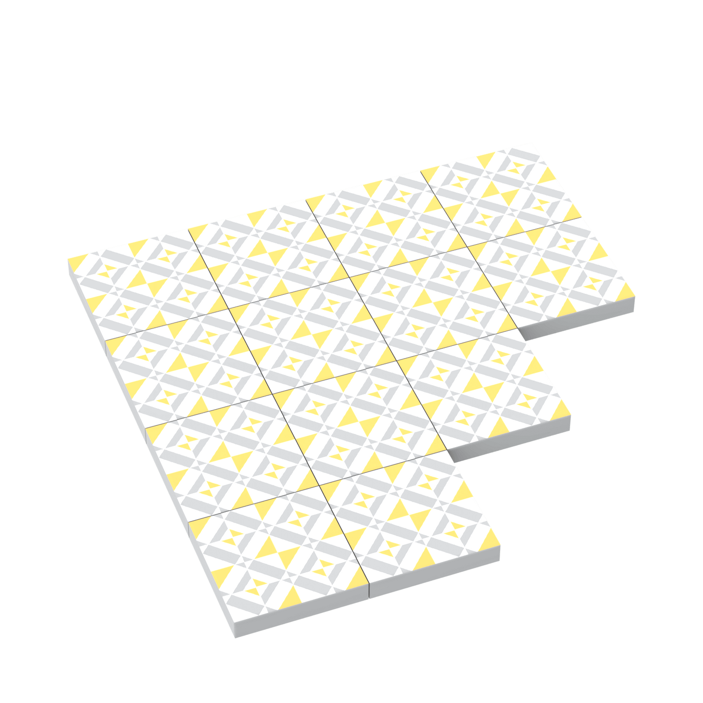 Yellow, Gray & White Tile for Floor & Wall - Custom Printed - Made with LEGO®