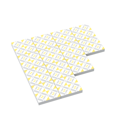 Yellow, Gray & White Tile for Floor & Wall - Custom Printed - Made with LEGO®