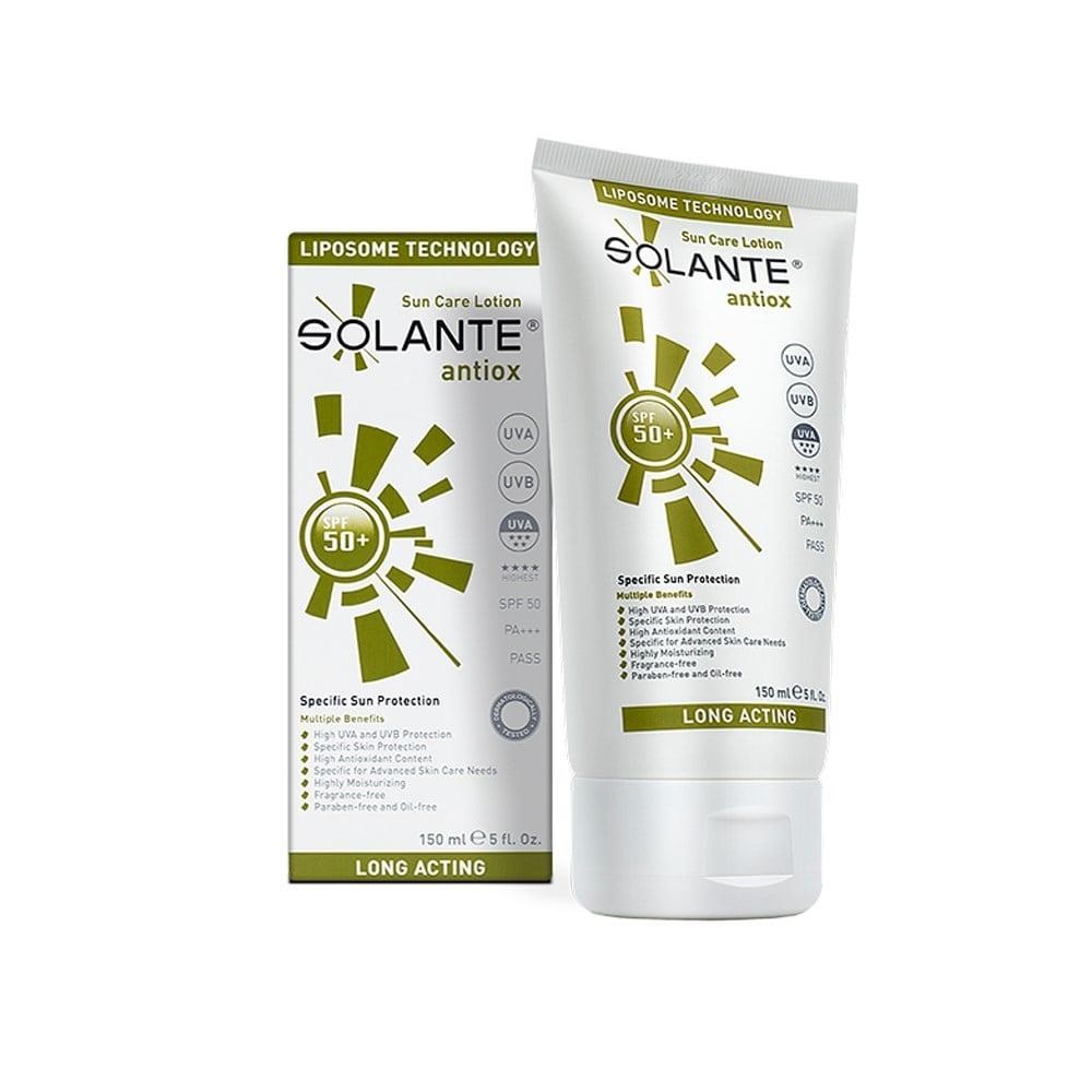 Solante Antiox Sun Care Lotion SPF 50+ | Antioxidant & Anti-Aging Sunscreen, UVA/UVB Broad Spectrum Protection, Vitamin C & E, Lightweight Formula