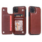 Leather Wallet Case for iPhone - Flip Cover with Card Slots & Kickstand