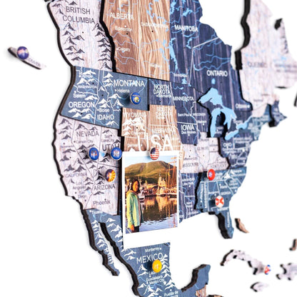 3D Wooden World Map Mystery