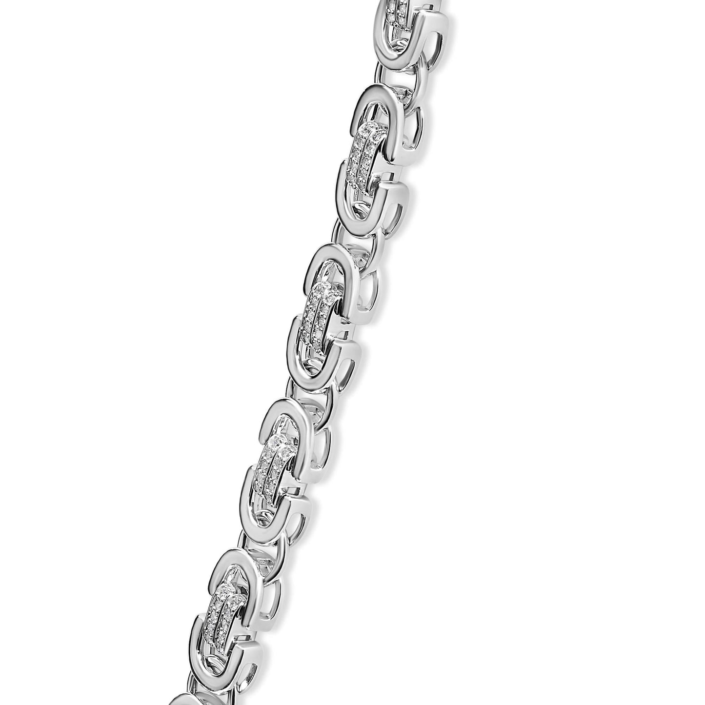 Men's Diamond Eternity Station Necklace in Sterling Silver – 2.50 ct