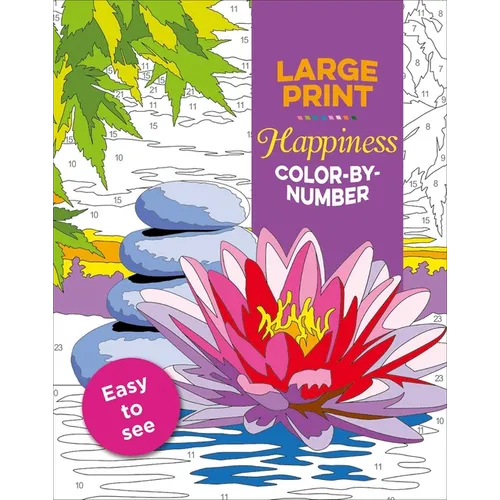 Large Print Happiness Color-By-Number - Paperback