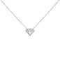 Diamond-Shaped Diamond Pendant Necklace in Sterling Silver – 0.16 Cttw