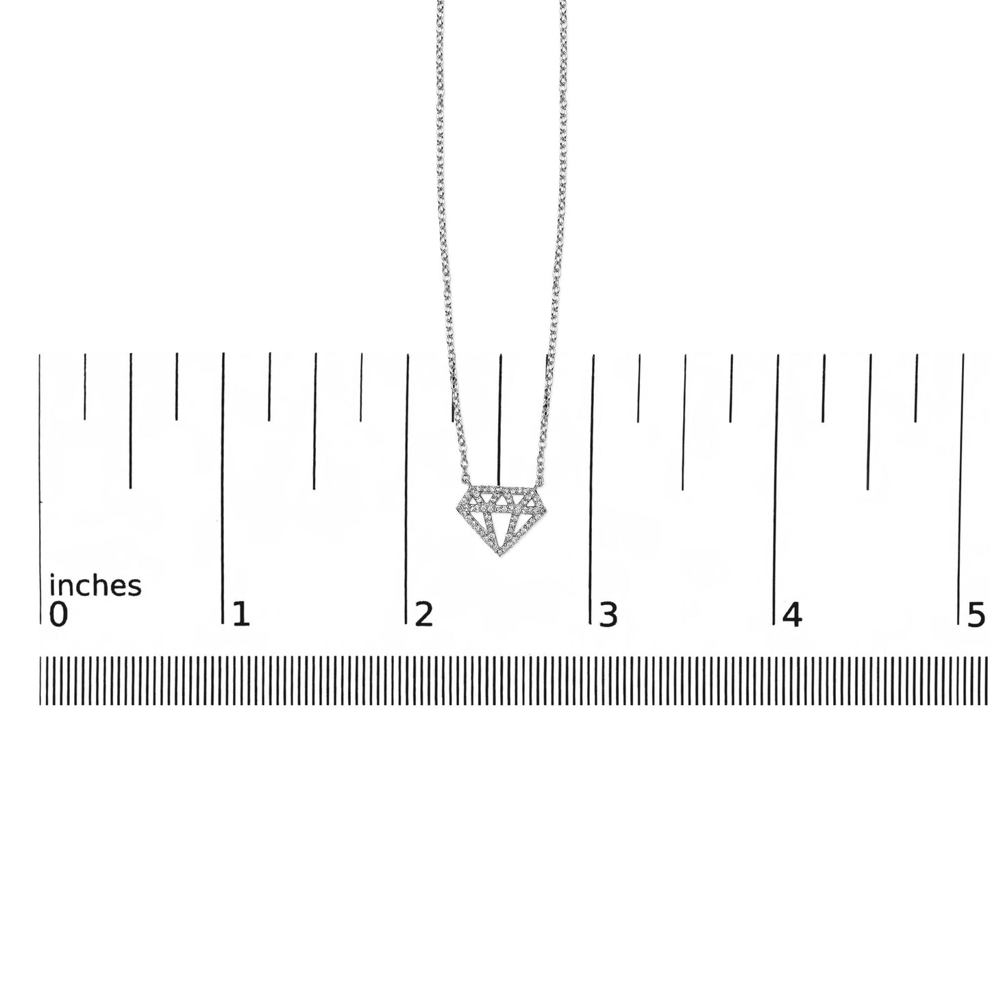 Diamond-Shaped Diamond Pendant Necklace in Sterling Silver – 0.16 Cttw