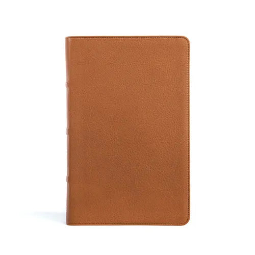 CSB Single-Column Personal Size Bible, Saddle Genuine Leather - Leather