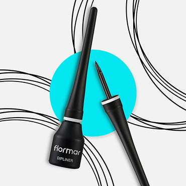 Flormar Dipliner Black Eyeliner - Long-Lasting, Coconut Oil Enriched, Semi-Matte Finish