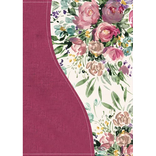 Biblia de Una Joven Conforme Al Corazón de Dios: Lujo Floral - Leather