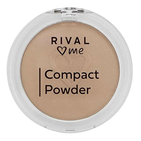 Rival Loves Me Compact Powder No:02 Fawn - Matte Finish, Soft Texture, Dermatologically Tested Makeup for Flawless Complexion