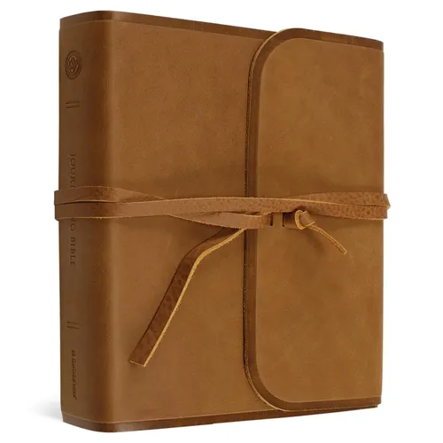 ESV Journaling Bible (Natural Leather, Brown, Flap with Strap) - Leather