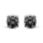 Men's 10K Yellow Gold 1.00 Cttw White and Black Treated Diamond Earring (Black / I-J Color, I2-I3 Clarity)