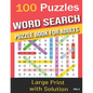 100 Puzzles word search puzzle book for adults: Word Search for Adults and Seniors with Big Challenging Puzzles for Relaxing and Fun, 100 Word Search - Paperback