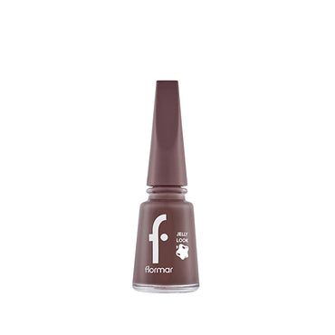 Flormar Jelly Look Terracotta Nail Polish: High Pigment, Gel Effect, Long Lasting, Salon Quality Glossy Finish - Orange Brown