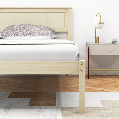 Twin/Full/Queen Size Wooden Bed Frame with Headboard and Slat Support