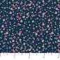 Navy Petal Drift Pocket Posies Cotton 44"/45" Fabric Per Yard