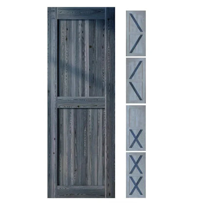 Classic Single Bypass 2 Door Barn Door Kit | Black Hardware