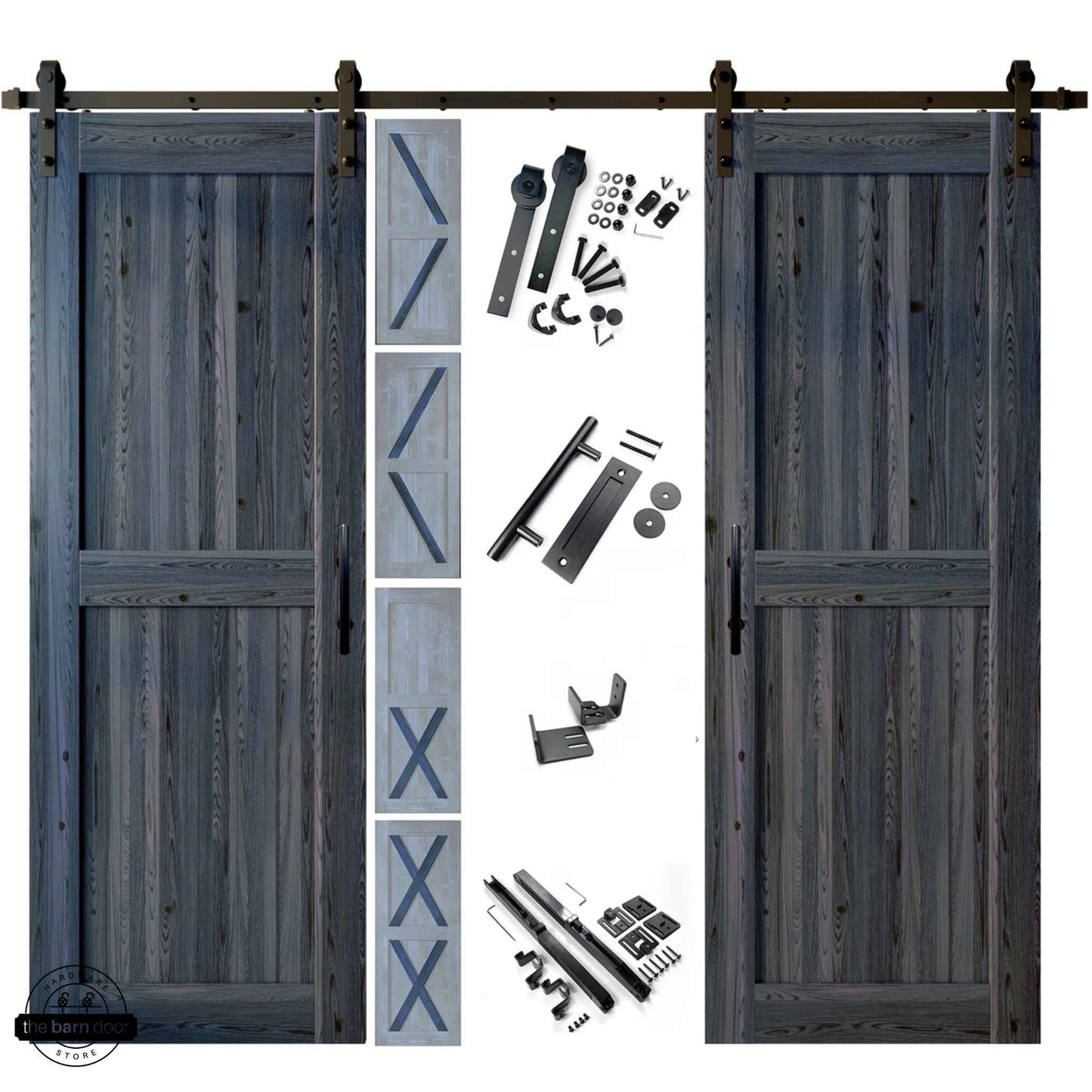 Classic Double Barn Door Kit | Black Hardware
