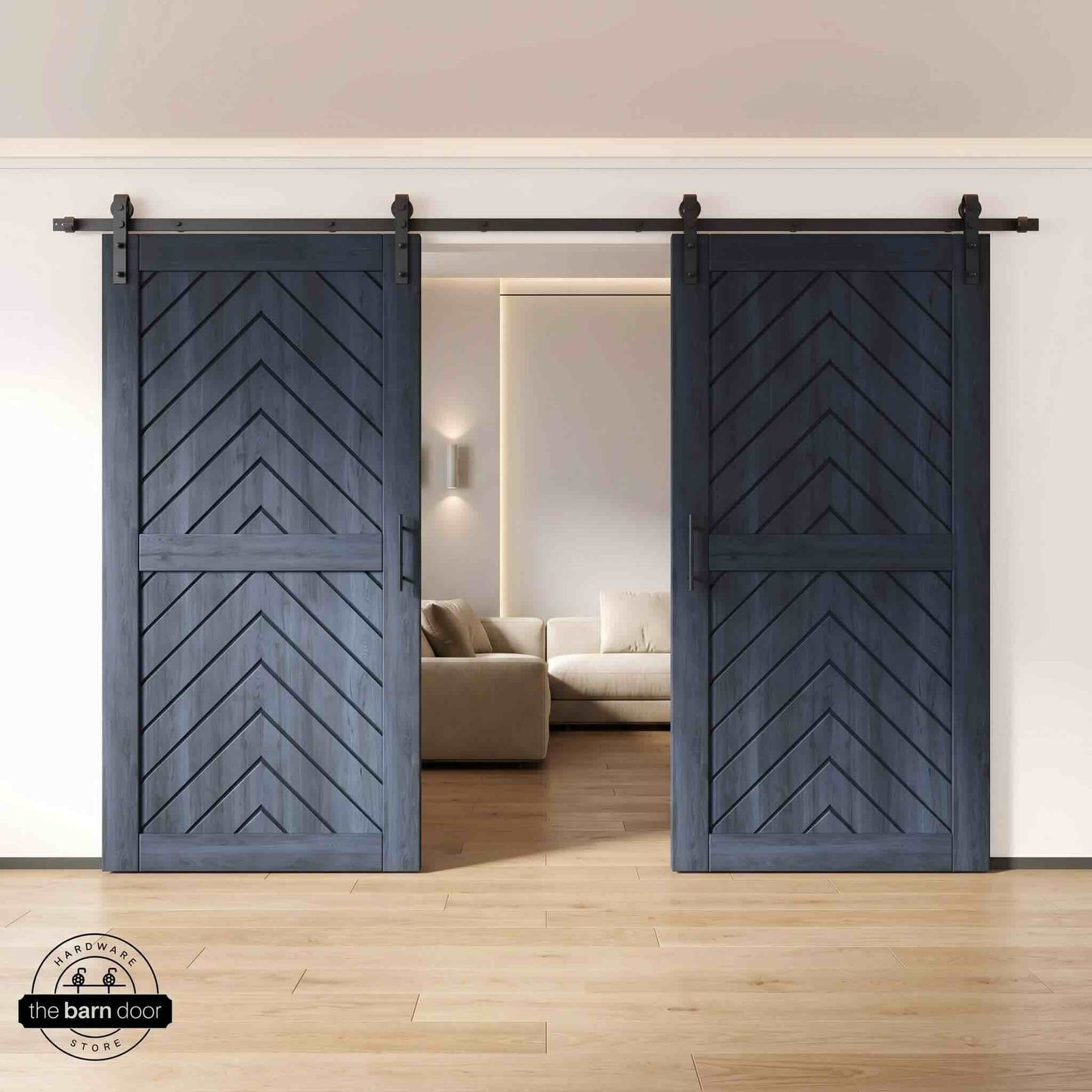 Fishbone Double Barn Door Kit | Black Hardware