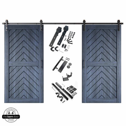 Fishbone Double Barn Door Kit | Black Hardware