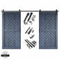 Fishbone Double Barn Door Kit | Black Hardware