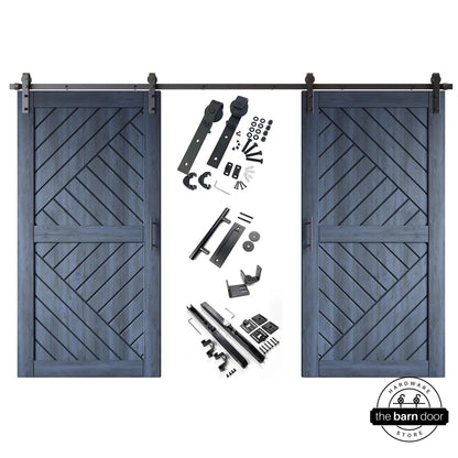 Patterned Double Door Barn Door Kit | Black Barn Door Hardware